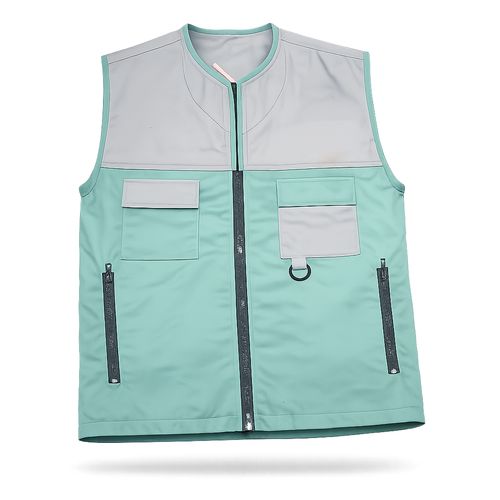 เสื้อกั๊ก Colorblock เขียวมิ้นท์ เทา